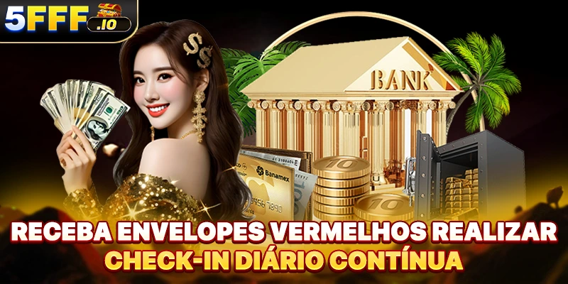 Receba envelopes vermelhos realizar check-in diário contínua